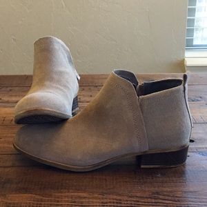 Toms Taupe Suede Booties